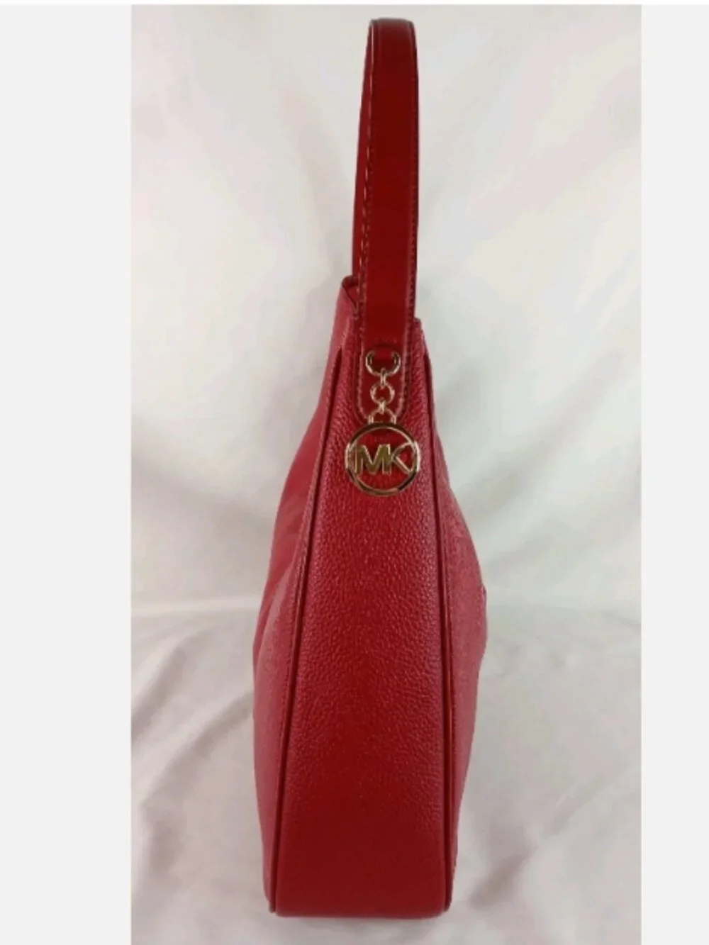 Michael Kors Nayla Medium Pebbled Leather Shoulder Bag Cherry *BAG ONLY*